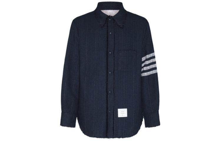 

Футболка с четырьмя полосами THOM BROWNE, морской синий