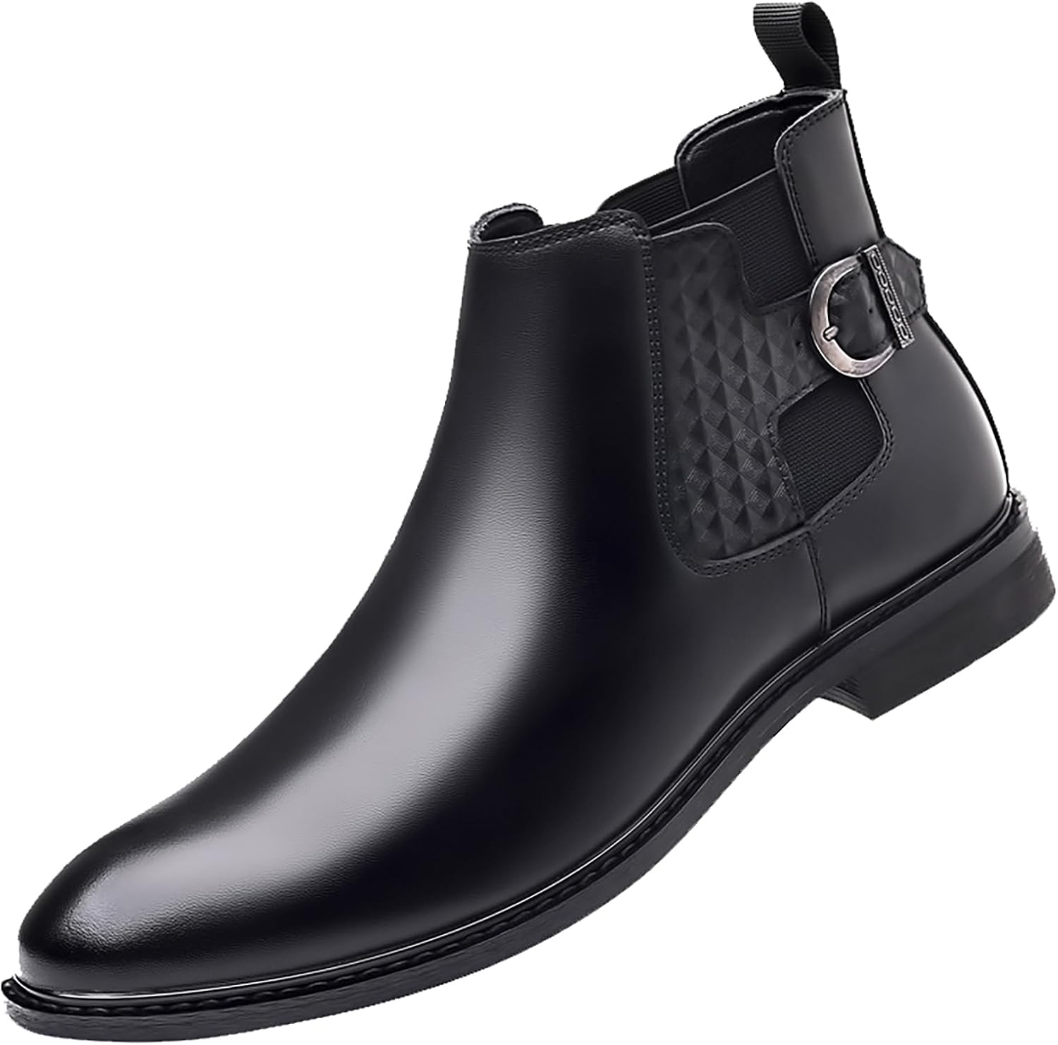 

Мужские кожаные челси с заостренным носком, низким массивным каблуком, классической пряжкой, осенне-зимние, удобные, стильные чукка-ботинки, повседневные, легкие, противоскользящие оксфорды Siyake, черный