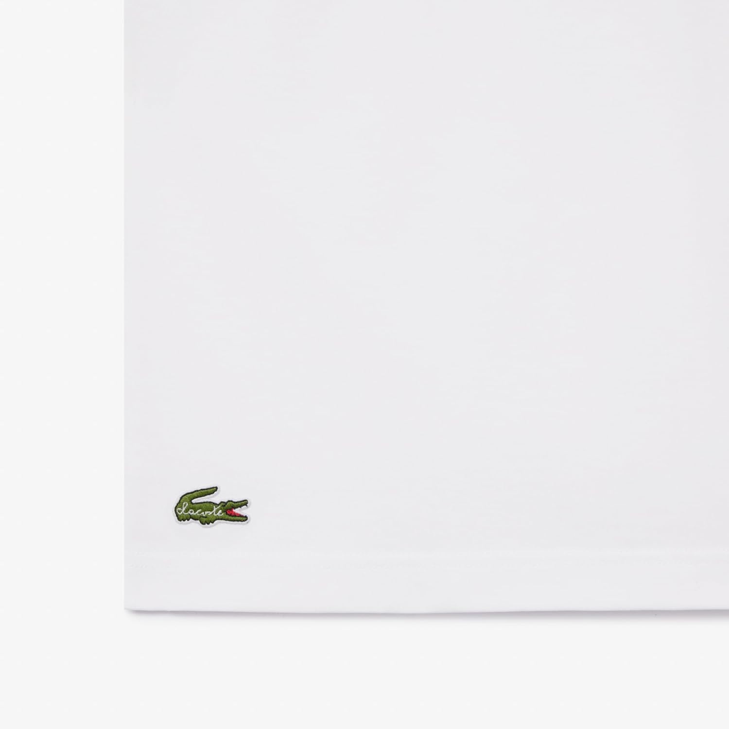 Футболка Lacoste Unisex-Adult с коротким рукавом, свободного кроя, с надписью «крокодил», White — фото 3