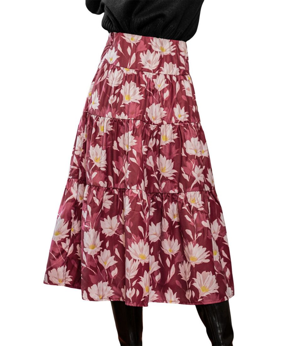 

Женская юбка миди с цветочным принтом "True Love" Cupshe, Brown