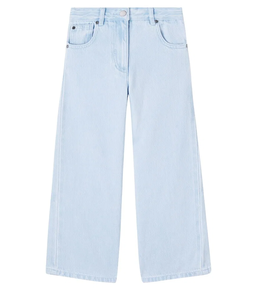 Вышитые джинсы с широкими штанинами Stella McCartney Kids, синий