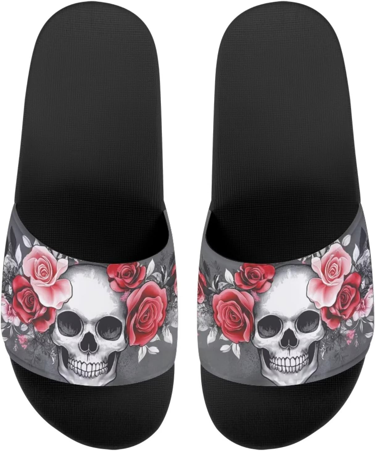 

Женские шлепанцы GETELINSENG с принтом черепа на День мертвых, летние домашние тапочки с нескользящей подошвой, тапочки на носок для дома и улицы, Skull and Rose