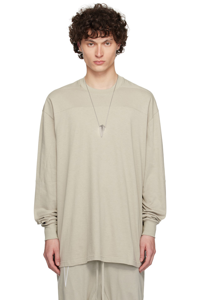 

Чемпионская футболка с ребрами жесткости Rick Owens, цвет pearl