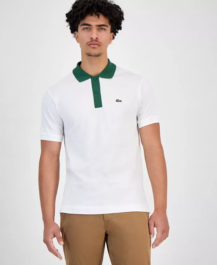 

Мужская классическая поло с коротким рукавом Petit Pique Lacoste, белый