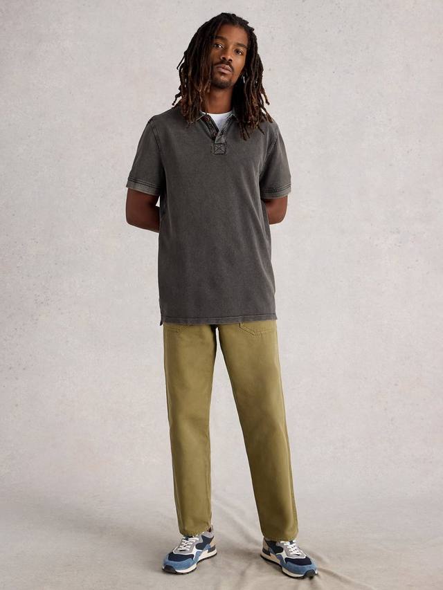 

Стильная короткая рубашка-поло из постиранного хлопка White Stuff, Washed Black