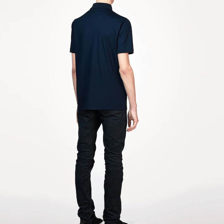 Новые квартальные продукты LV Polo Shirt Men Navy Blue Louis Vuitton, темно-синий — фото 4