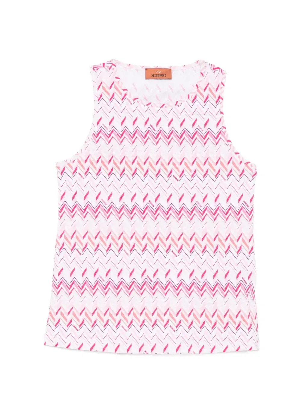 Топ с узором «шеврон» Missoni Kids, розовый
