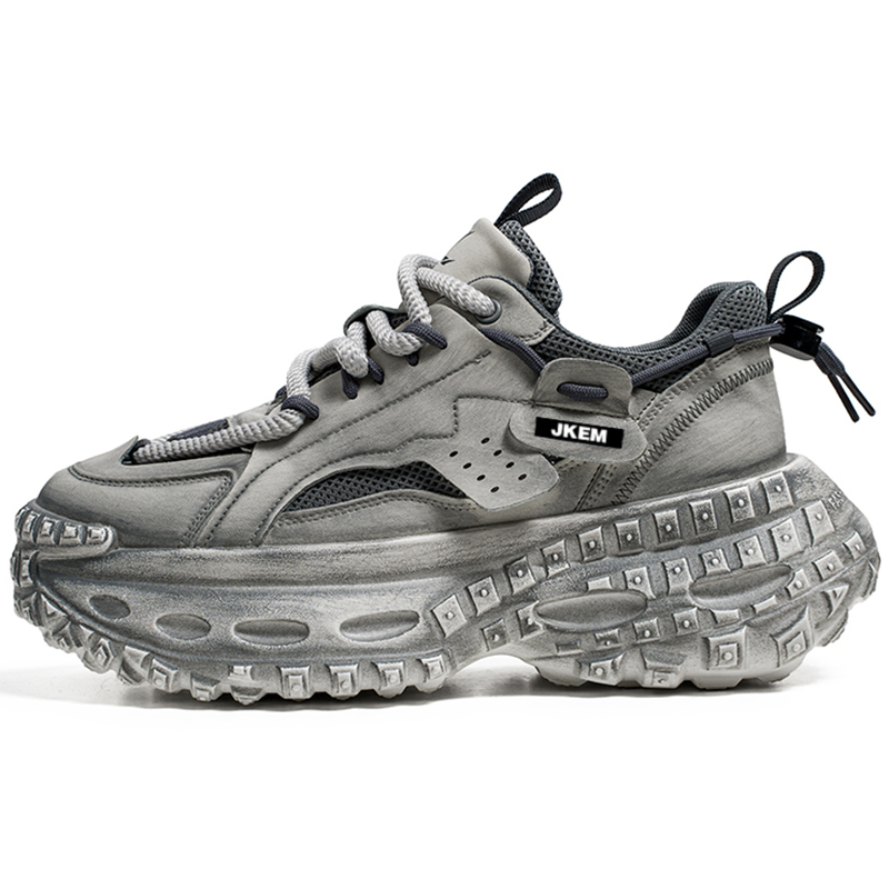 

JKEM Серые дышащие низкие массивные кроссовки для мужчин с эффектом увеличения роста, цвет Gray
