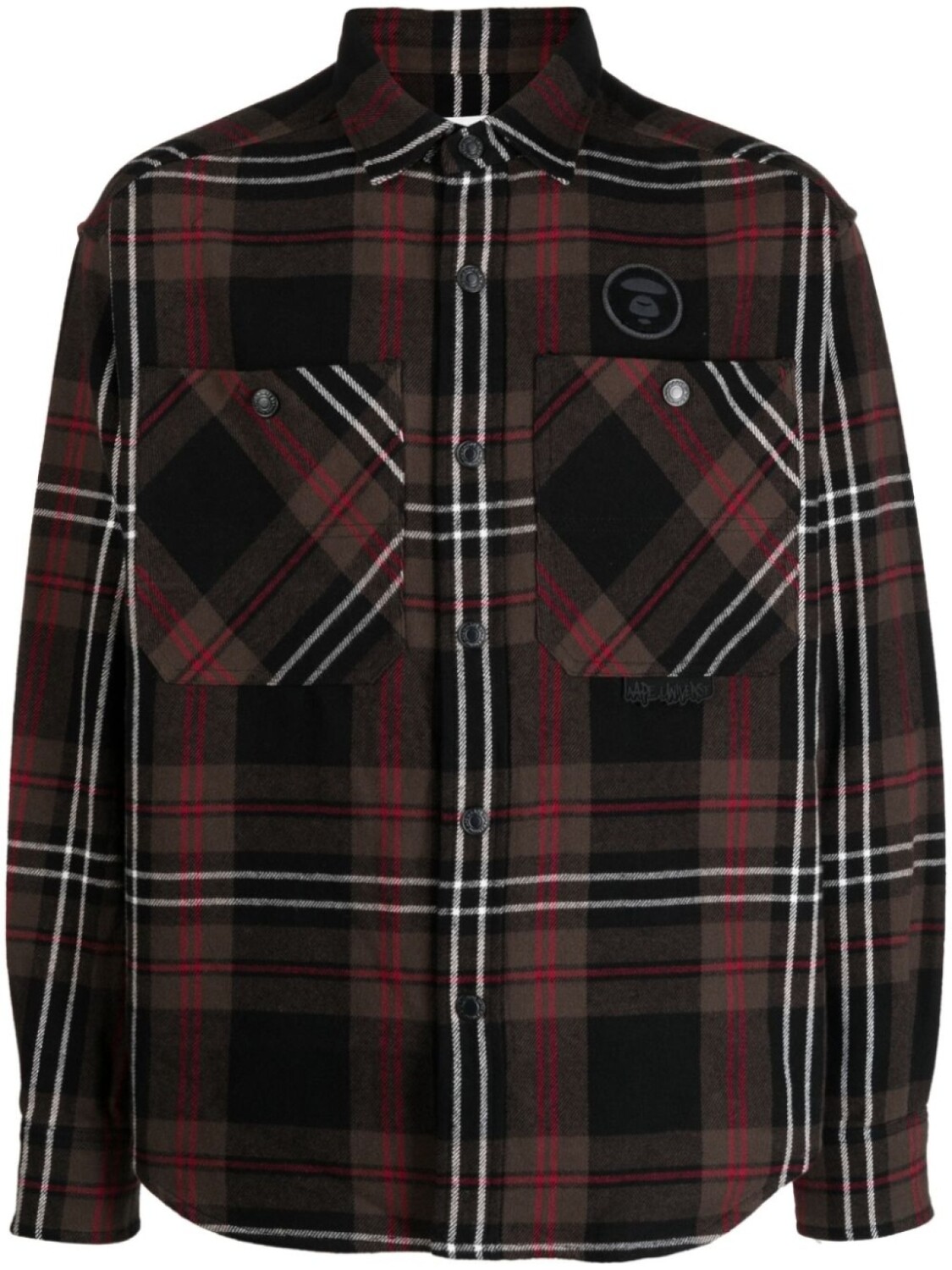 

Хлопковая рубашка с нашивкой-логотипом AAPE BY *A BATHING APE, коричневый