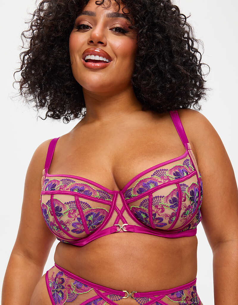 

Розовый бюстгальтер-балкон без подкладок с объемной грудью Ann Summers Passion