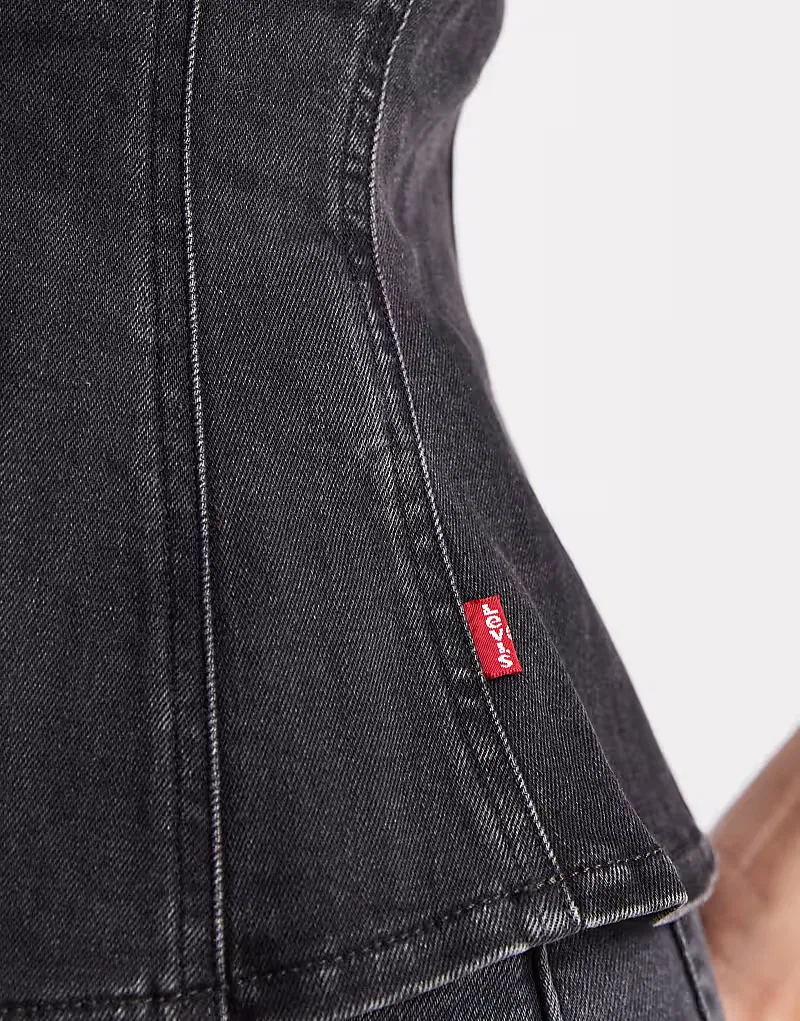 Джинсовая блузка Levis с баской Levi's, черный — фото 4