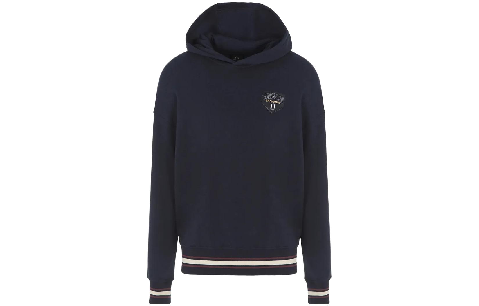 

Поло с кулиской на капюшоне ARMANI EXCHANGE, темно-синий