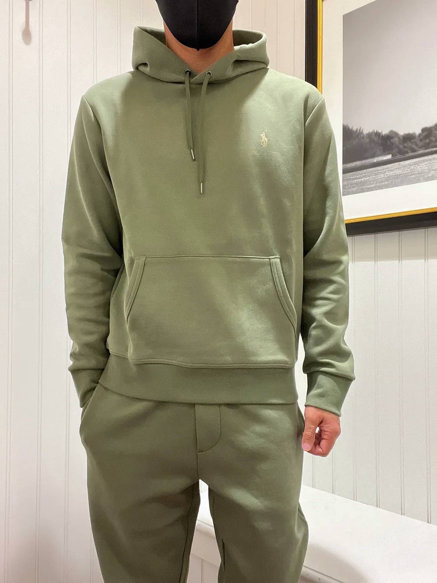 

Худи из гладкой хлопковой смеси Ombre в оливковом цвете Polo Ralph Lauren