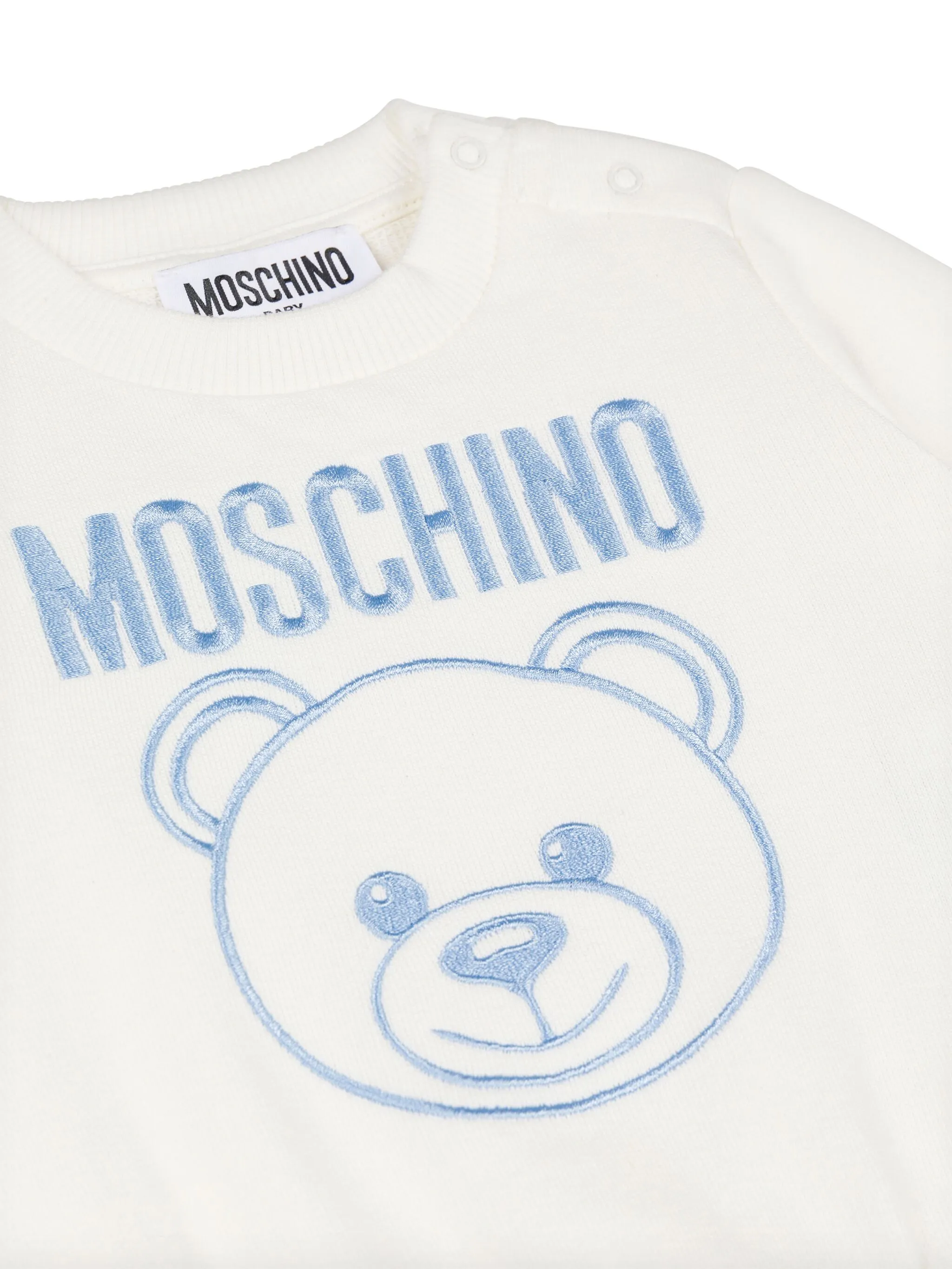 Толстовка с вышивкой Teddy Bear Moschino Kids, белый — фото 3