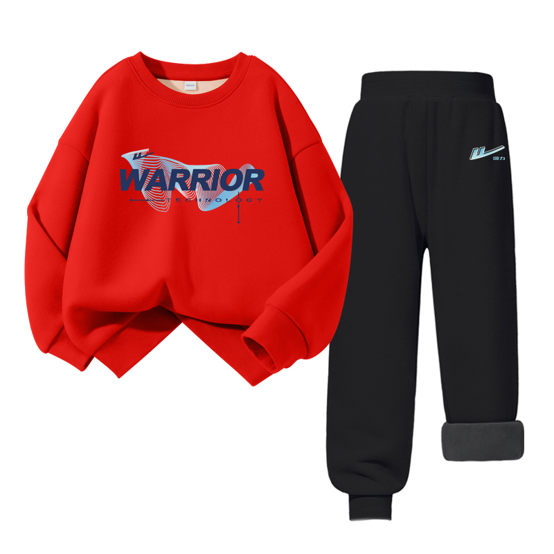 Детская повседневная спортивная одежда с круглым вырезом Moderate WARRIOR, red/h technology line-черный/h gradient синий k