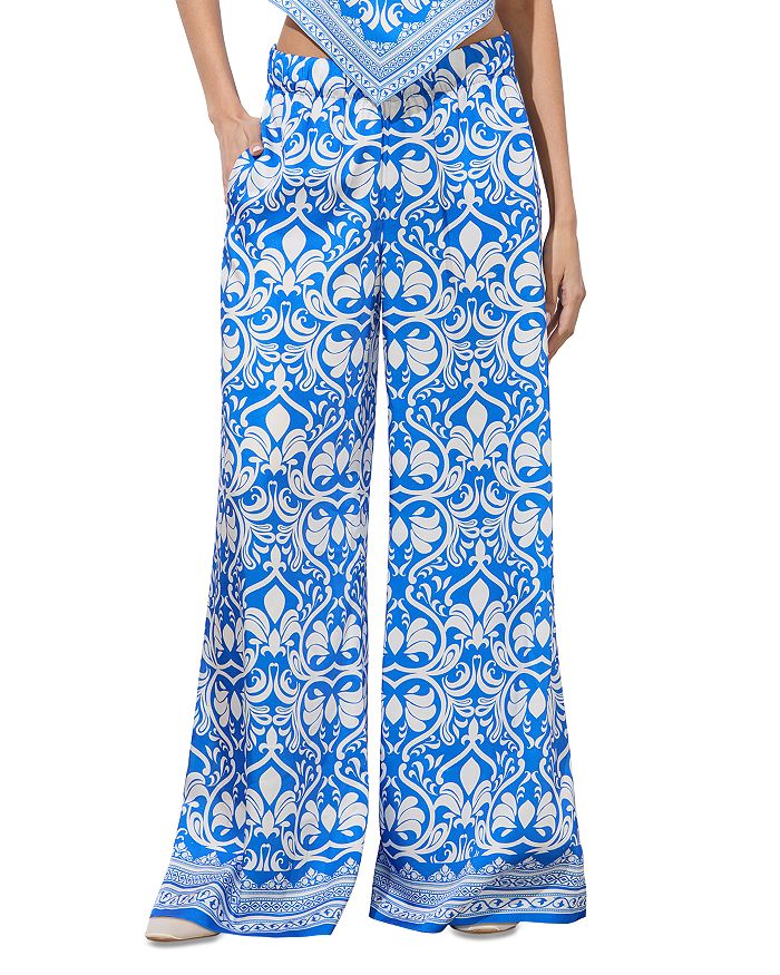 

Кеган Широкие Брюки на Резинке Alice and Olivia, синий