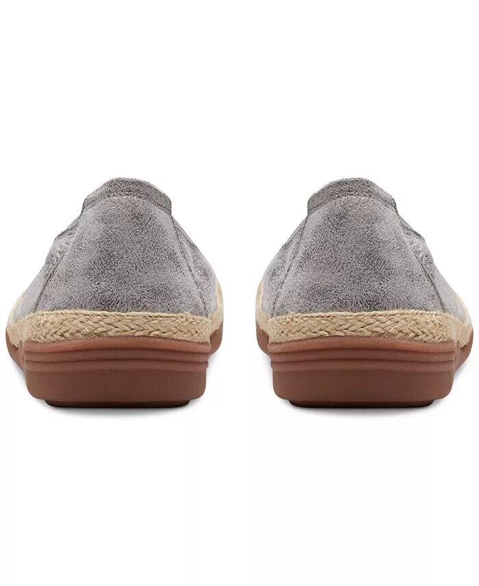 Женские туфли на плоской подошве Elina Rae с фактурной джутовой отделкой Clarks, серый — фото 3