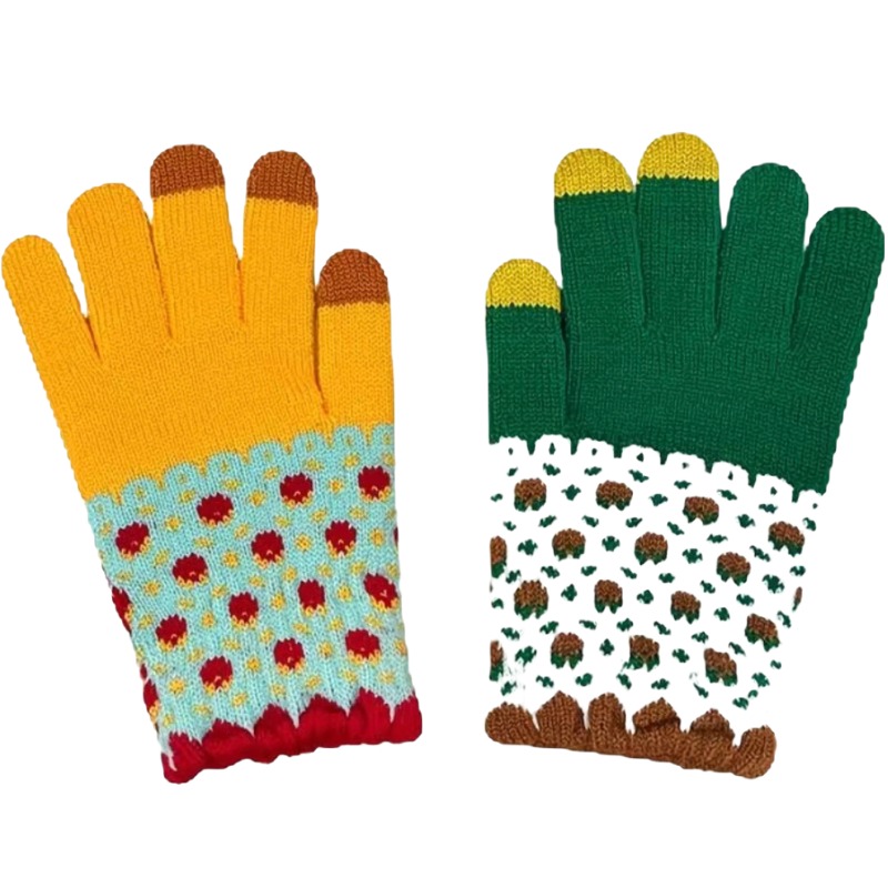 

Акриловые вязаные перчатки Unisex WARRIOR, желтый зеленый