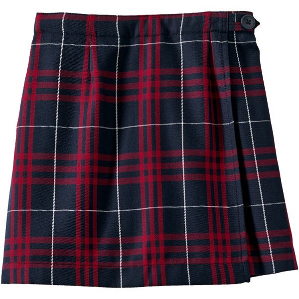 Детская плиссированная юбка-шорты A-line Lands' End, Navy Large Plaid — фото 2