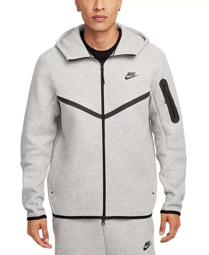 

Мужская худи Tech Fleece с молнией и логотипом Windrunner Nike, серый