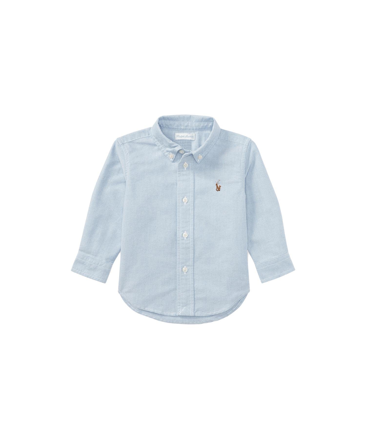 Детская хлопковая рубашка Оксфорд Polo Ralph Lauren, 400 Blue