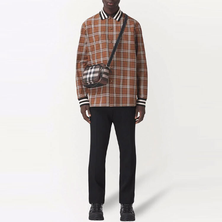 Рубашка мужская Burberry, хлопок, коричневый — фото 2
