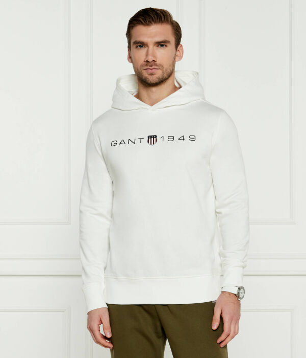 

Толстовка мужская Gant с логотипом и капюшоном, белый