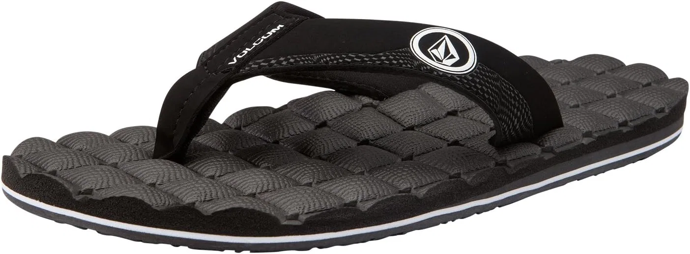 Мужские шлепанцы Volcom с откидной спинкой, Black White Bwh — фото 3