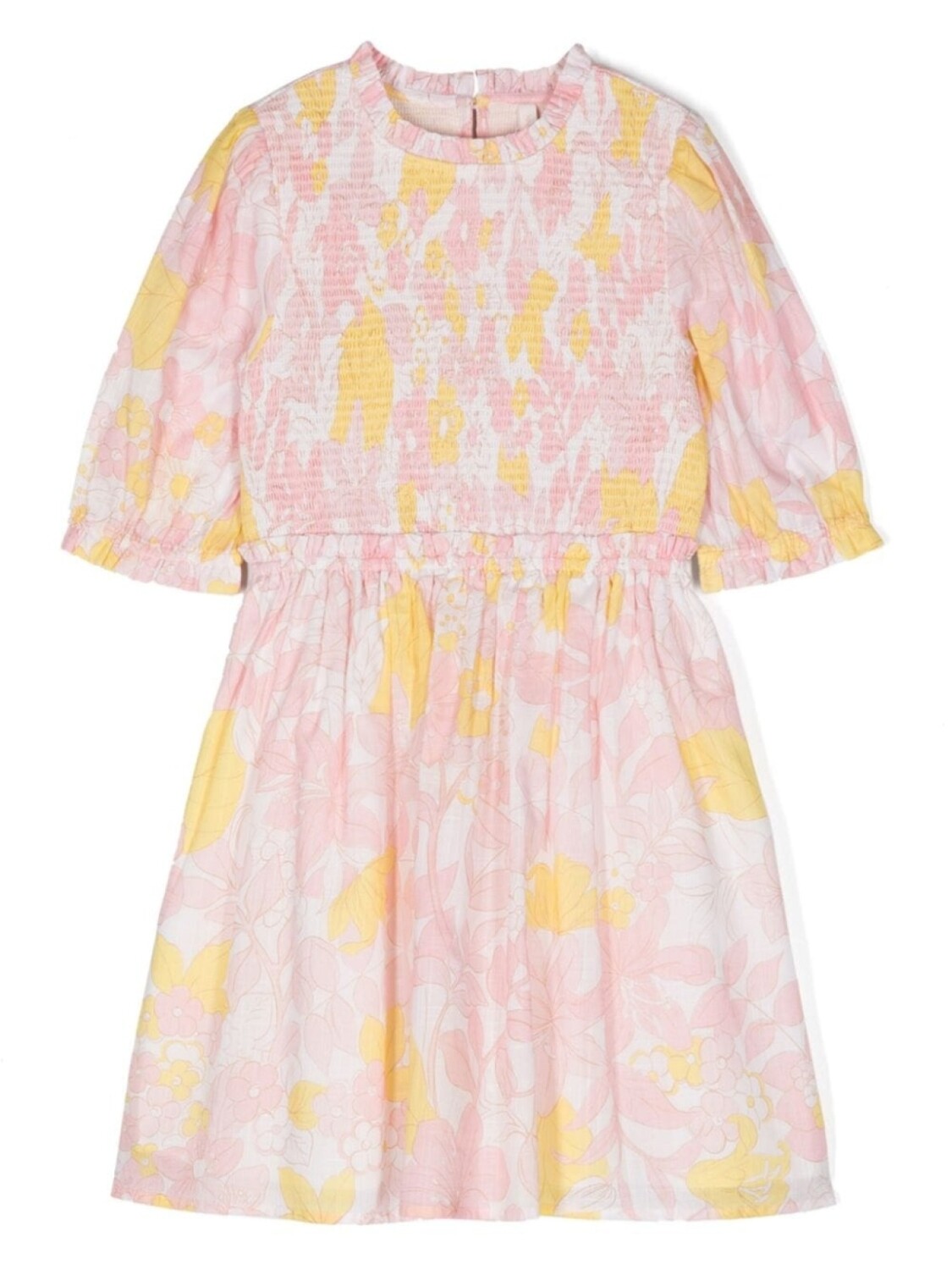 

ZIMMERMANN Kids платье Pop со сборками и цветочным принтом, розовый