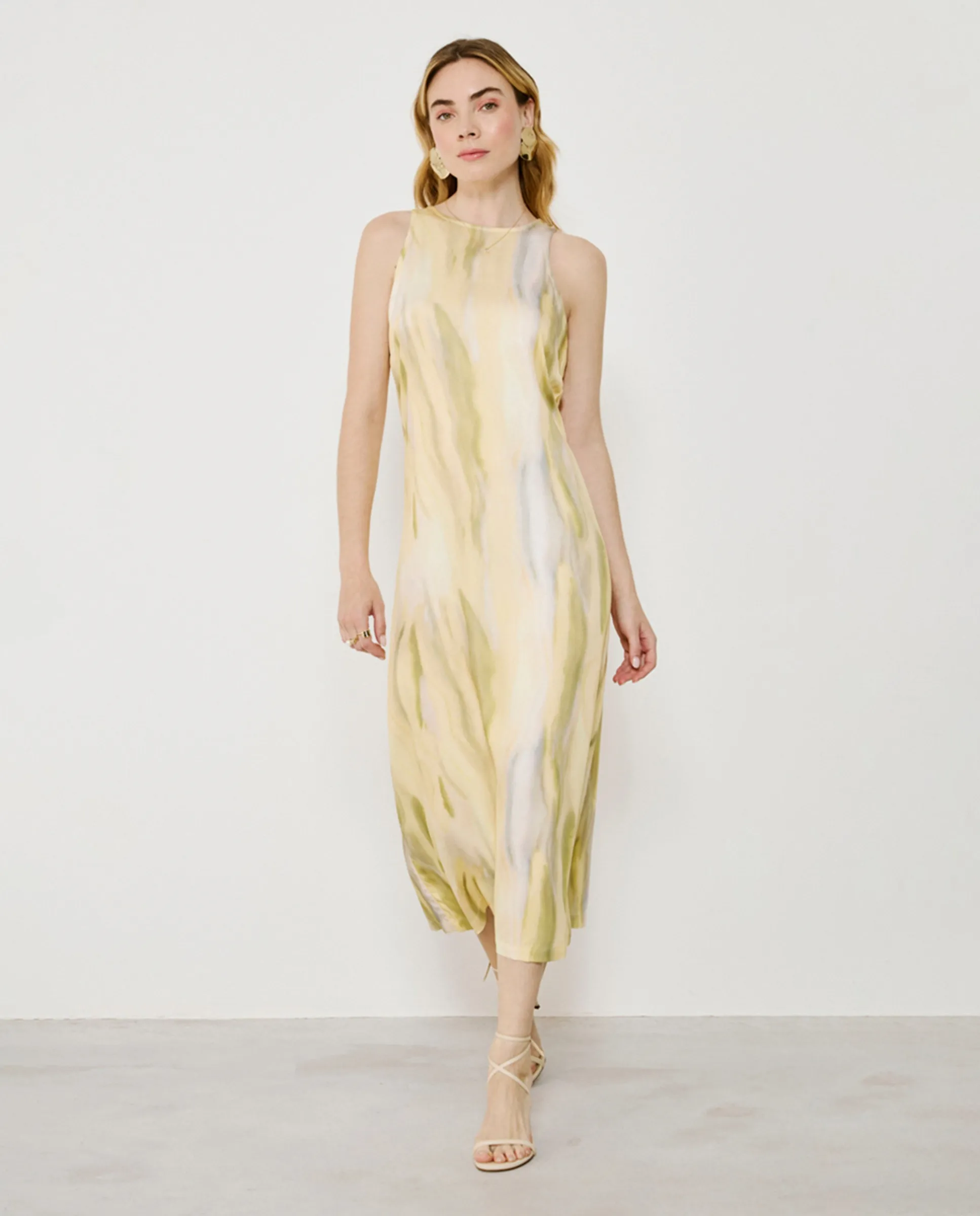 

Миди-платье без рукавов с круглым вырезом Vila, желтый