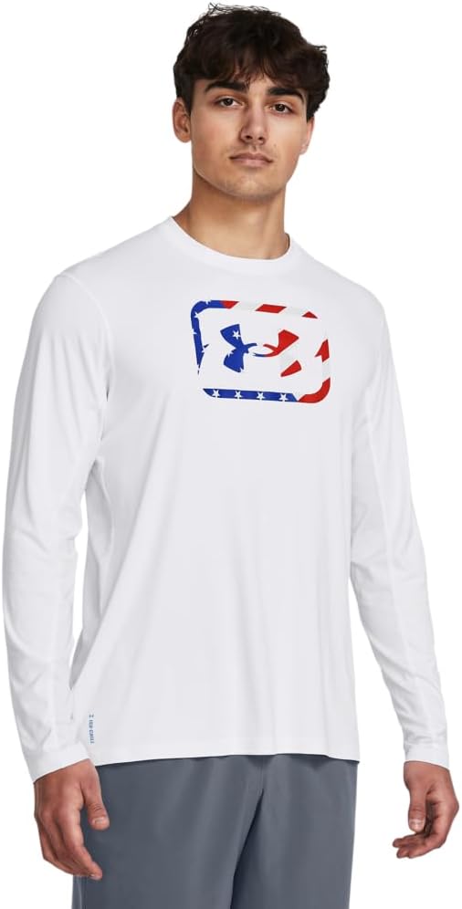 

Under Armour мужская футболка Iso-chill Freedom Hook с длинным рукавом, (100) White/Royal/Red, Белый, Under Armour мужская футболка Iso-chill Freedom Hook с длинным рукавом, (100) White/Royal/Red