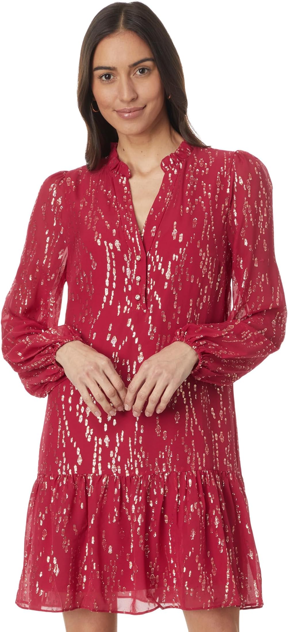 

Платье Lilly Pulitzer Evaline Silk Dress, цвет Malbec Red Fish Clip Chiffon