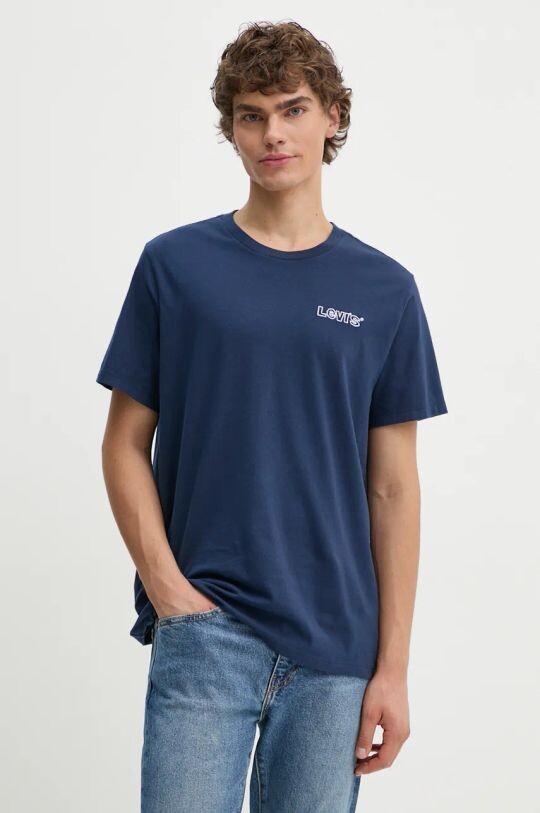 

Хлопковая футболка Levi's, темно-синий
