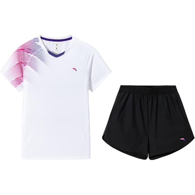 

Разнообразие тренировочной коллекции повседневный костюм women's ANTA, белый/черный