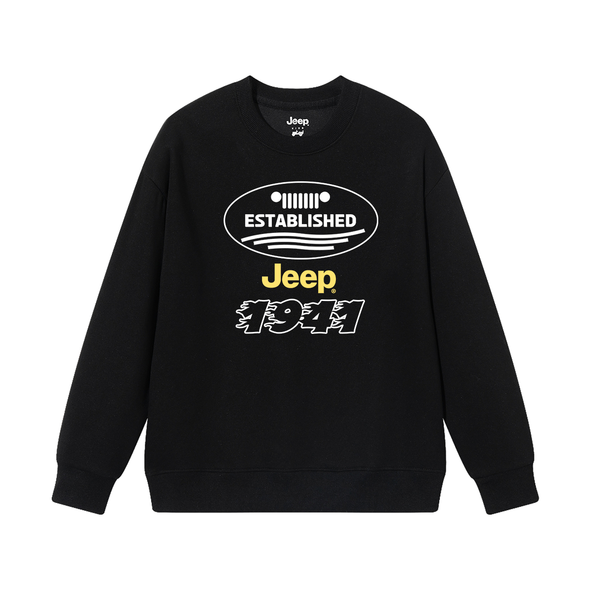 Детская толстовка с круглым вырезом утолщенная Jeep, new year красный fleece-lined — фото 2