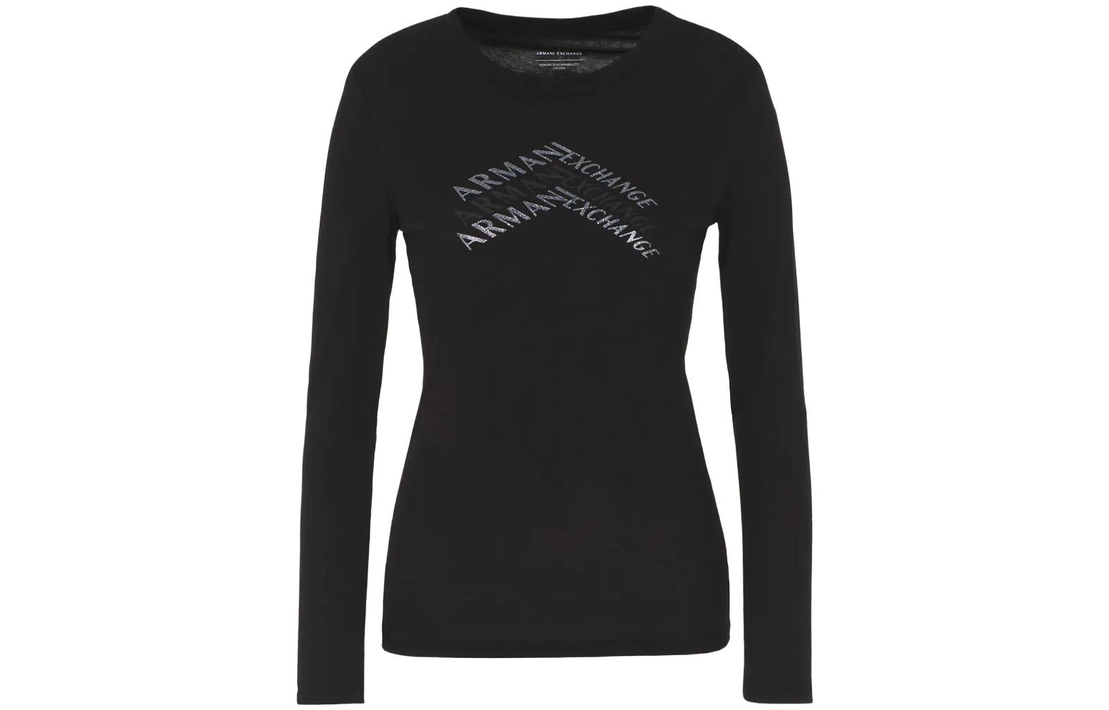 EMPORIO ARMANI Футболка женская черная — фото 3