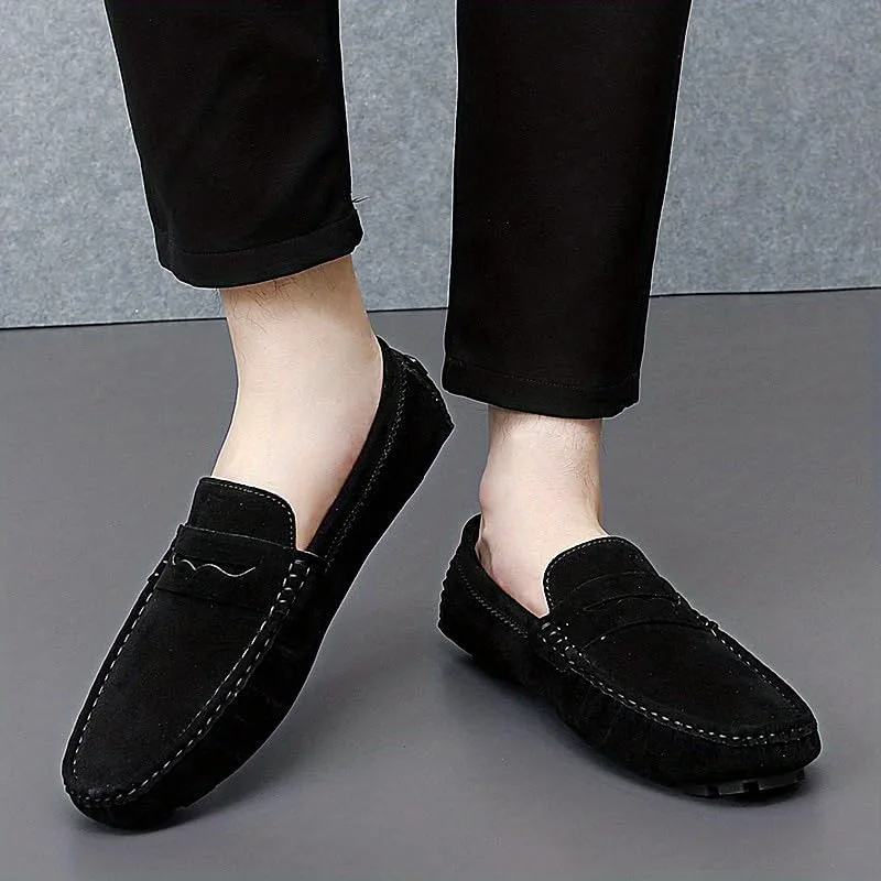 Мужские мокасины Penny Loafer, водительские туфли, удобные нескользящие слипоны, мужская обувь на все сезоны Hhhchpm, черный — фото 2
