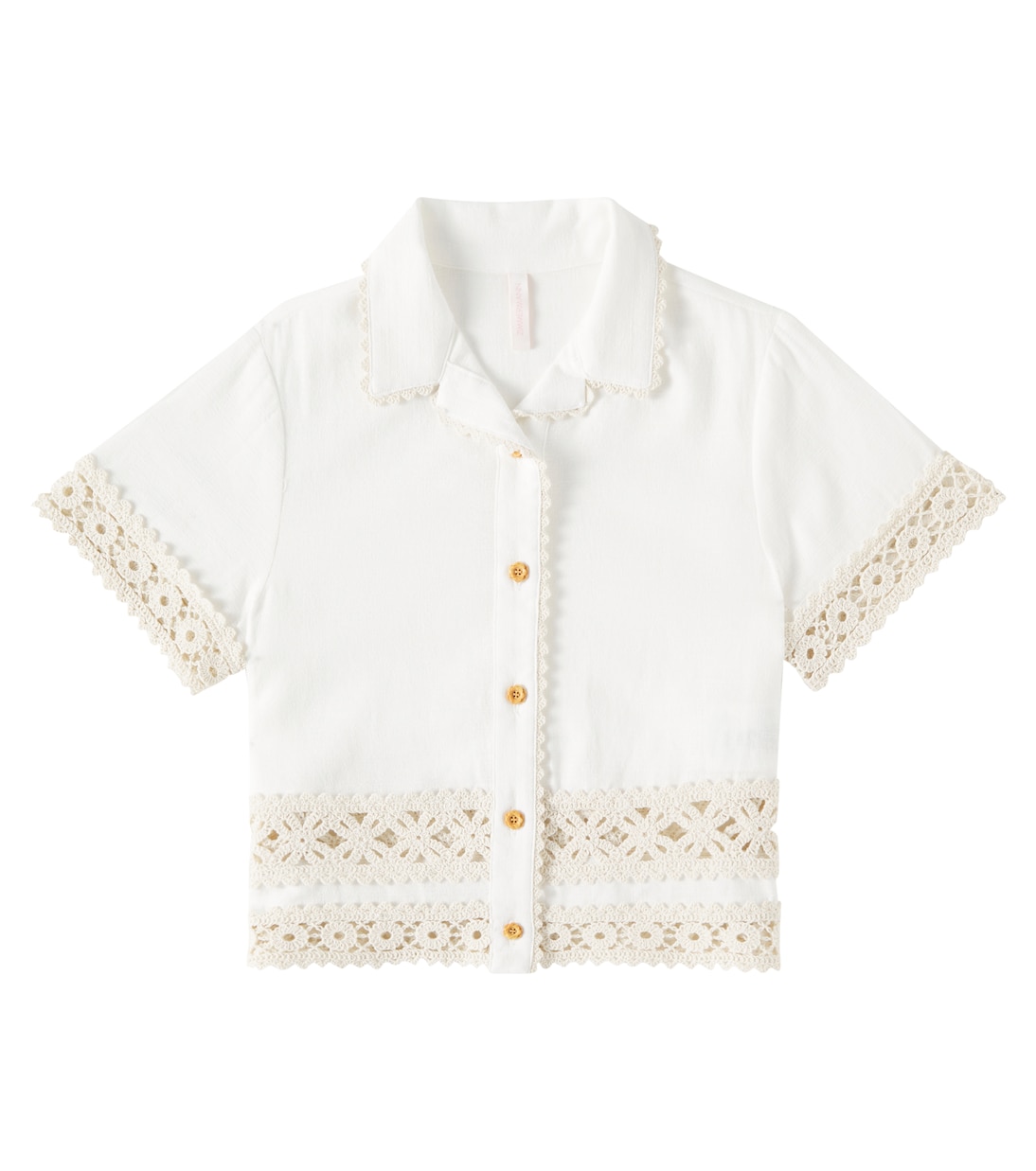 

Хлопковая рубашка Уайли Zimmermann Kids, слоновая кость