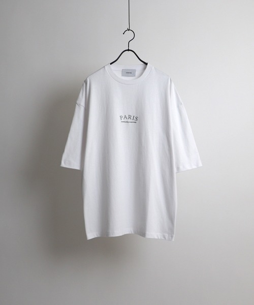 

Confirm Футболка свободного кроя с вышитым логотипом PARIS, белая