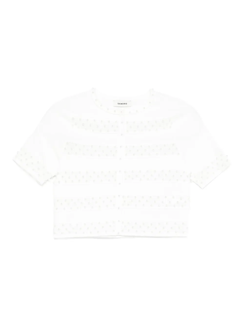 

Декорированный кардиган в полоску SANDRO, нейтральный