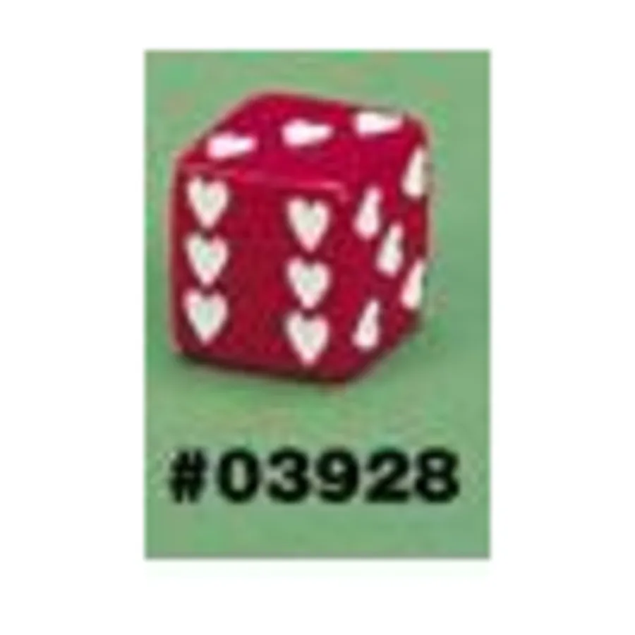 

d6 Игральные кости Sweetheart, красные с белыми, 25 мм (2), Dice - Themed Dice