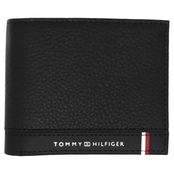 

Кожаный кошелек + брелок для ключей Tommy Hilfiger, черный