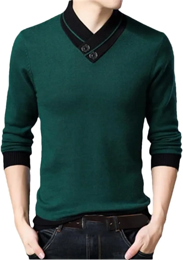 

Мужской вязаный свитер V-образным вырезом Casual Man Solidslim Fit Hdhdeueh