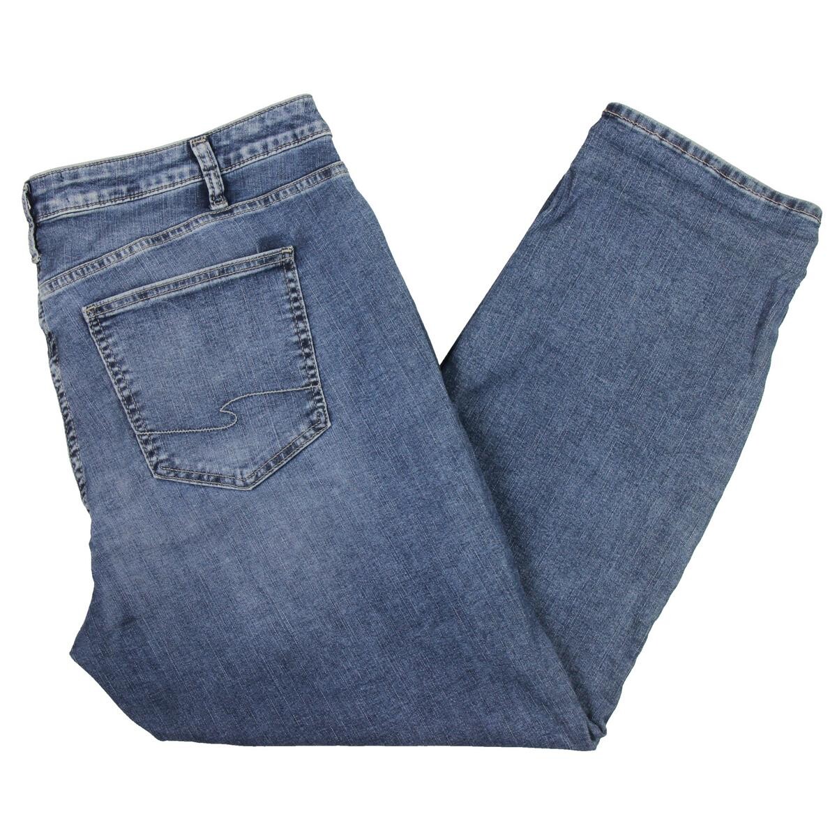 

Плюс женские эластичные прямые джинсы со средней посадкой Silver Jeans, цвет Indigo