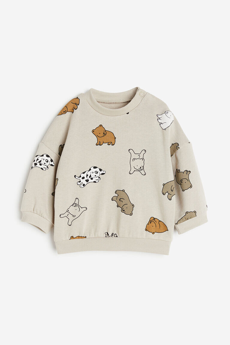 

Хлопковая толстовка H&M, бежевый