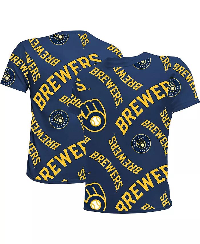 

Футболка Milwaukee Brewers Allover Team для больших мальчиков и девочек Stitches