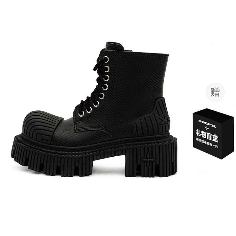 SMFK Женские короткие ботинки Мартин графитово-черные, цвет Graphite Black (Gift)