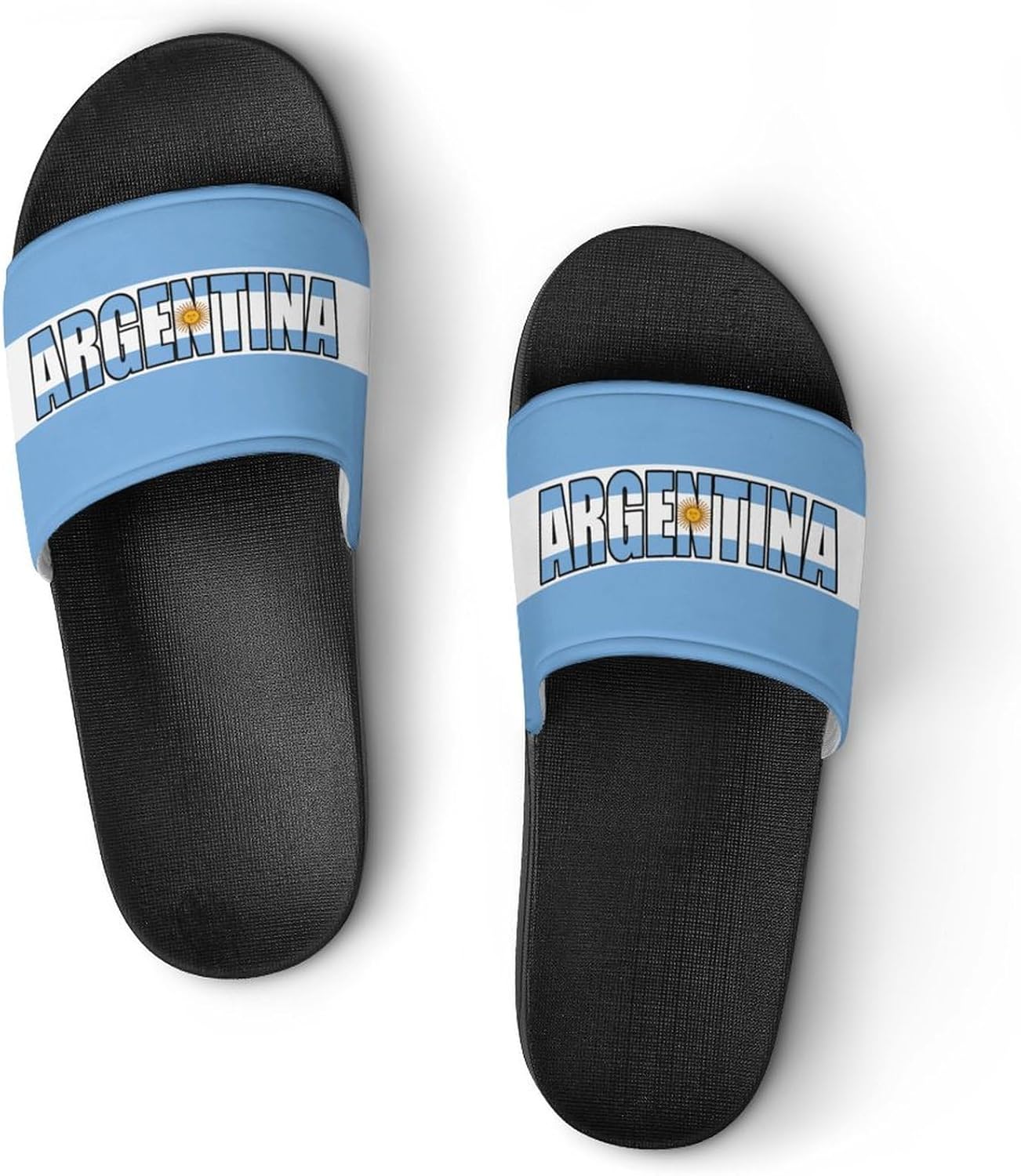 

GJMISHGV Флаг Аргентины Аргентинские тапочки Мужские Женские шлепанцы Противоскользящие для бассейна и душа ПВХ сандалии, белый