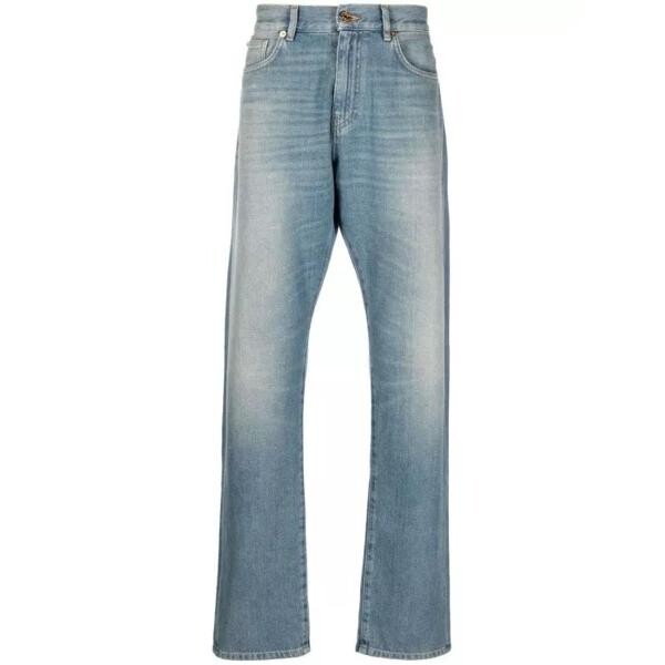 

Джинсы washed straight-leg jeans Versace, синий
