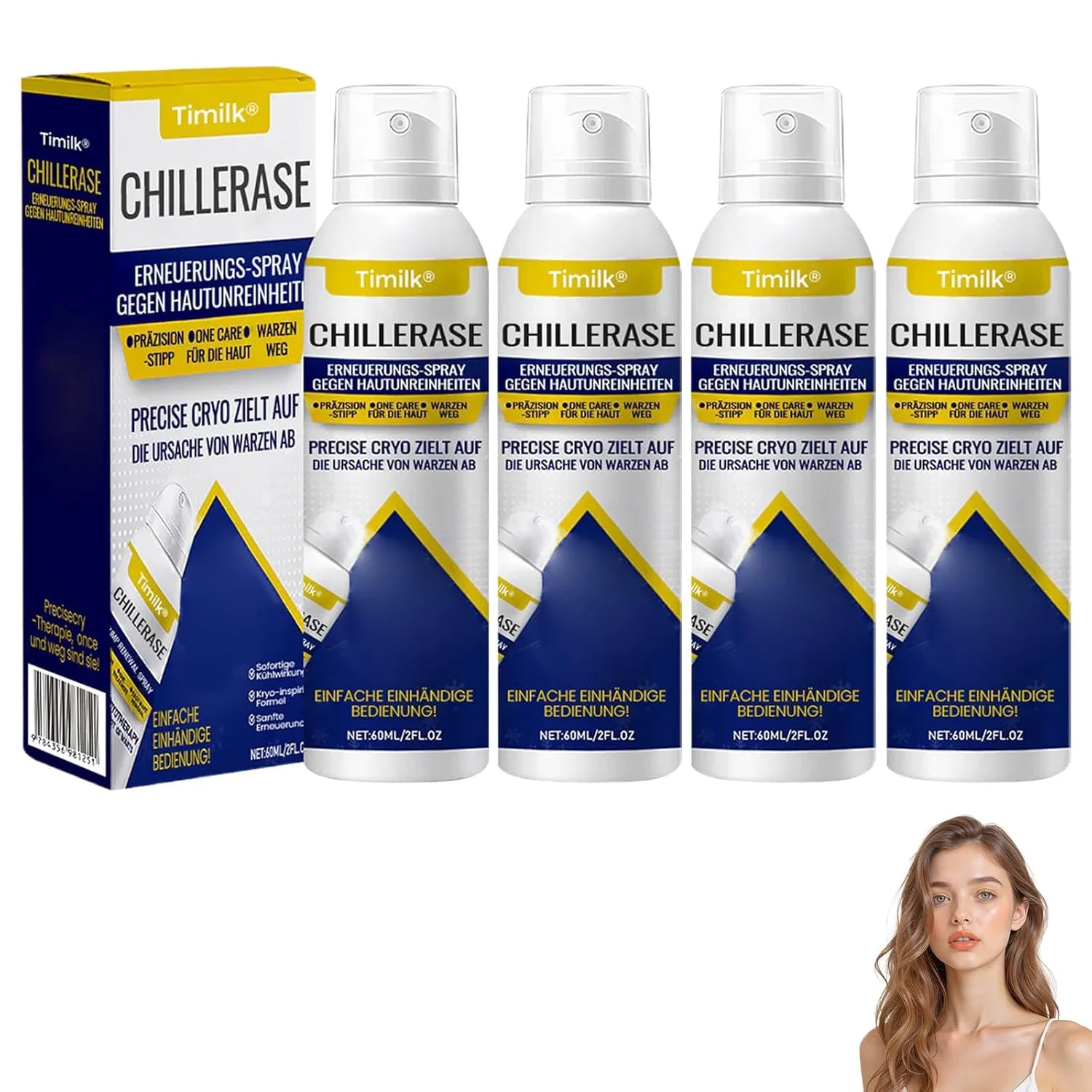 Спрей для обновления кожи «ChillErase Renewal Spray» от Timilk ‎Fummy, Pack Of 4